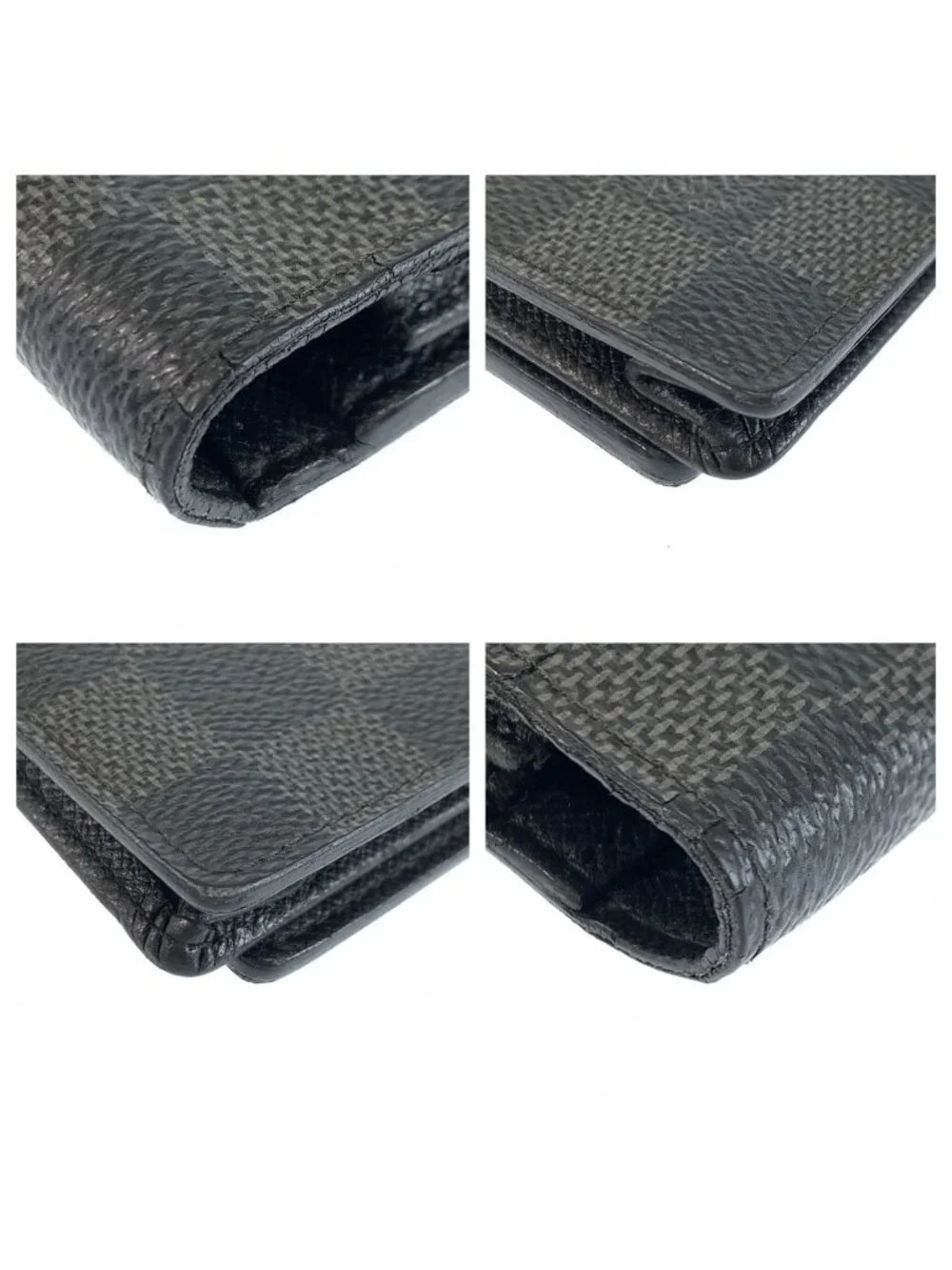 Louis Vuitton Damier Graphite Portefeuille Brazza Black Gray Wallet